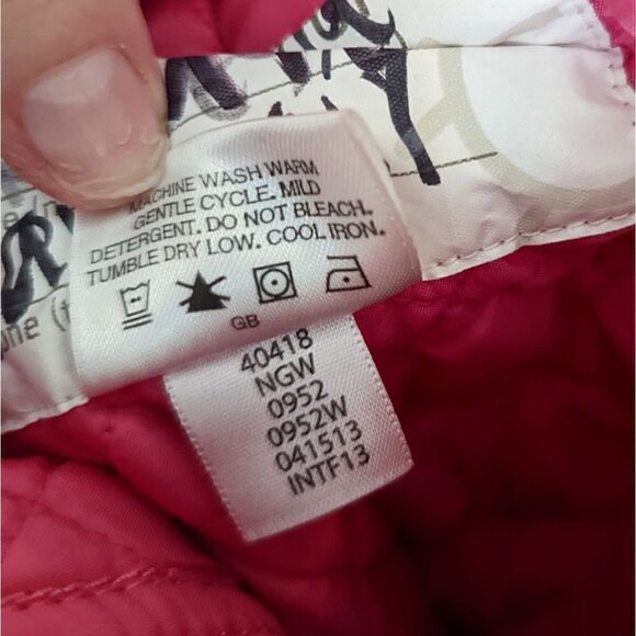 Hanna Andersson pink floral snowpants w/ bib 18-24 months - Picture 5 of 7